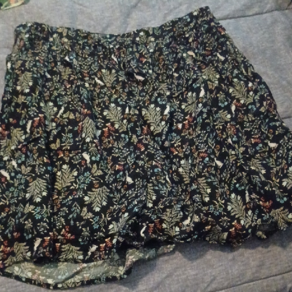 Old Navy Black Floral Skirt